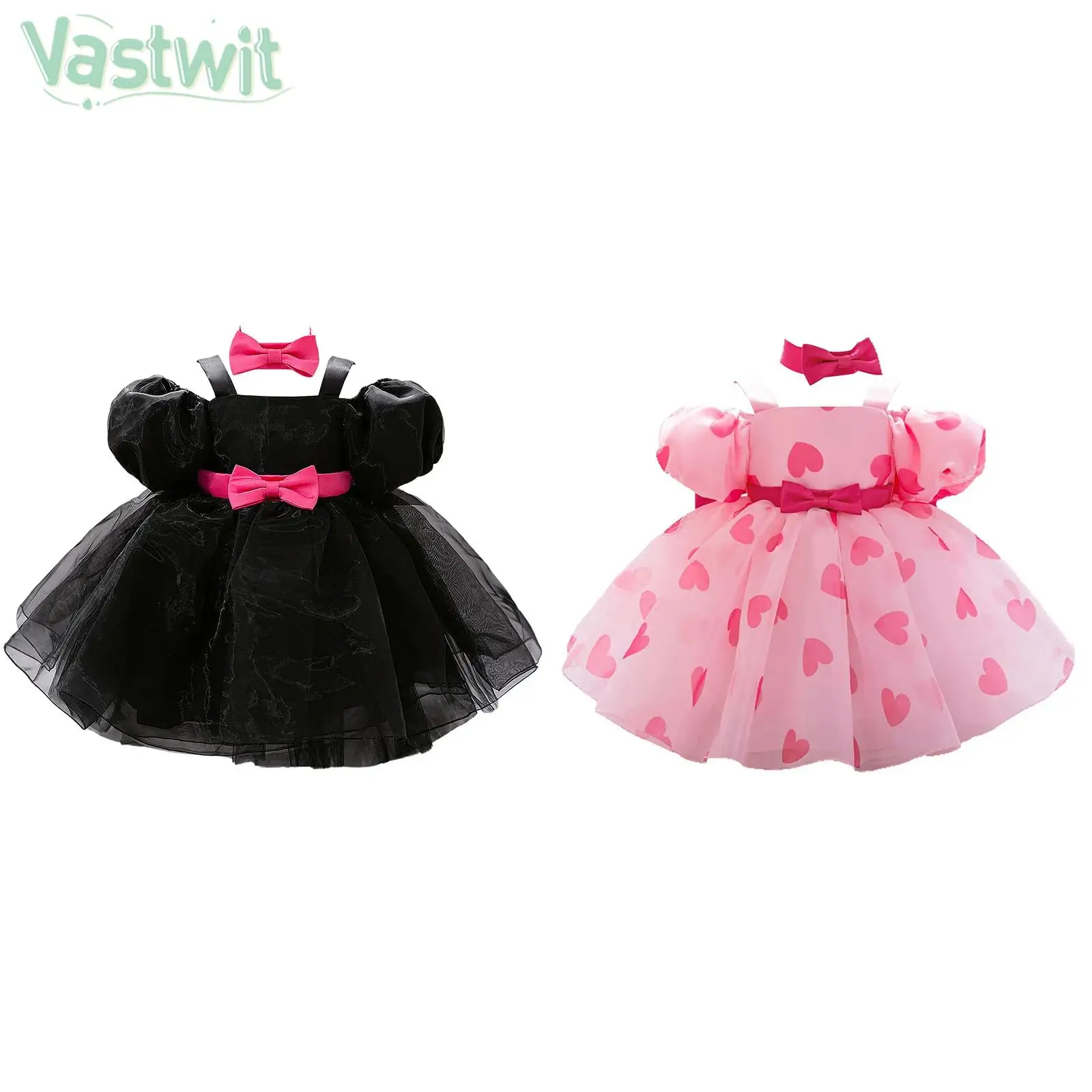 

Платье для свадебной фотографии на день рождения для маленьких девочек, тюлевое бальное платье-пачка принцессы с пышными рукавами и бантом, с галстуком-бабочкой