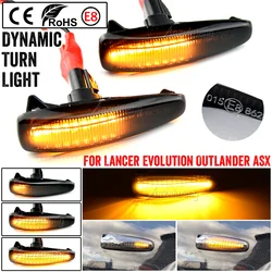 LED Side Fender Dynamic Turn Signal Light Marker Lamp For Mitsubishi Lancer Evolution Evo X Outlander Sport RVR ASX Mirage 2014+