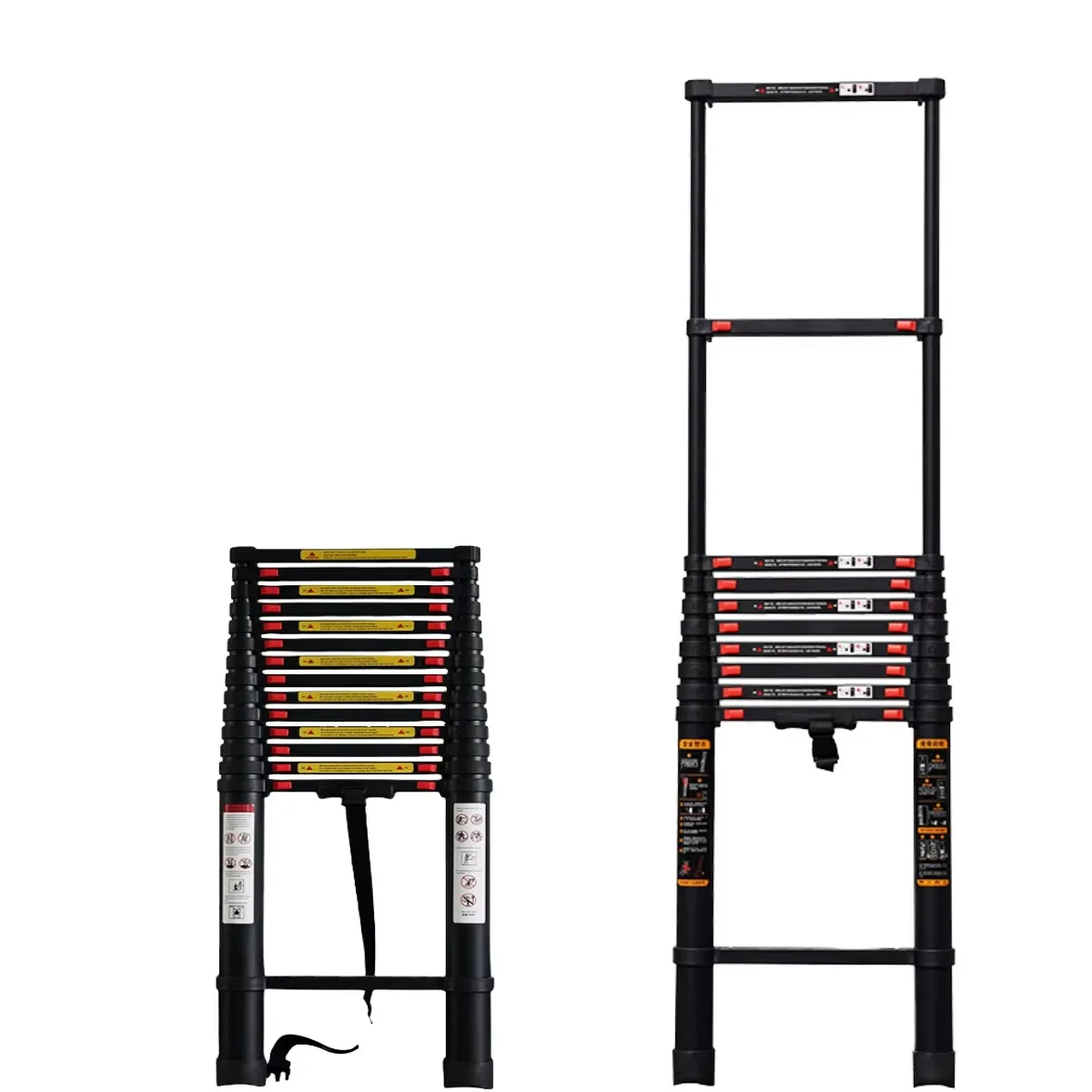 

13.5FT/4.1M EN131 Certified Foldable Aluminium Telescopic Ladder 1.2-1.5mm Thick Indoor Outdoor Gym Use