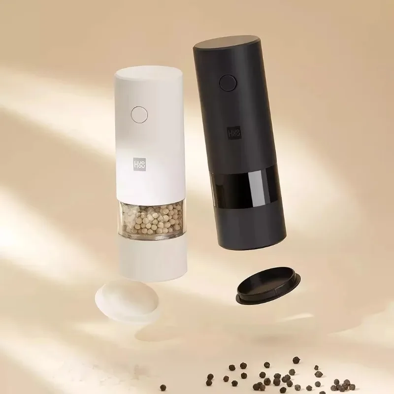 For Xiaomi Huohou Electric Automatic Grinder Mill Pepper Salt Grinder Spice Grain Porcelain Rechargeable Grinding for Kitchen