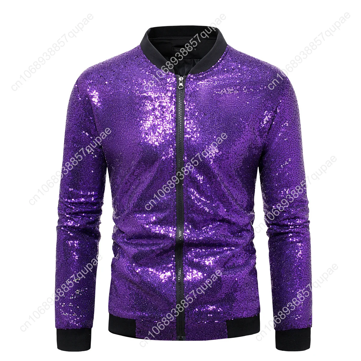 Glitter Metallic Disco Cool Reflective Jacket Men Women Zipper Windbreaker Coat Party Cycling Baseball Jacket Bomber Jacket