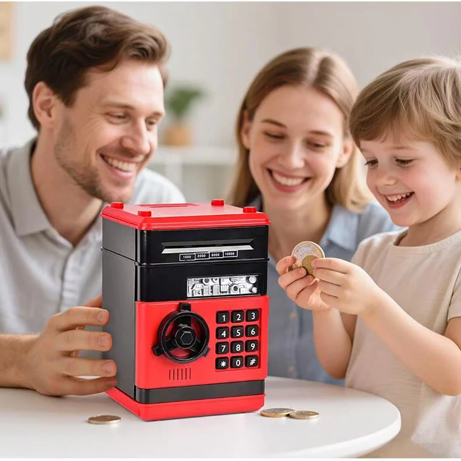 Sparschwein Automatische Mini Safe Münzen Bargeld Sparen Spardose Passwort Zähler Code Schlüssel Schloss Münze Bank ATM Elektronische Kind Geschenk