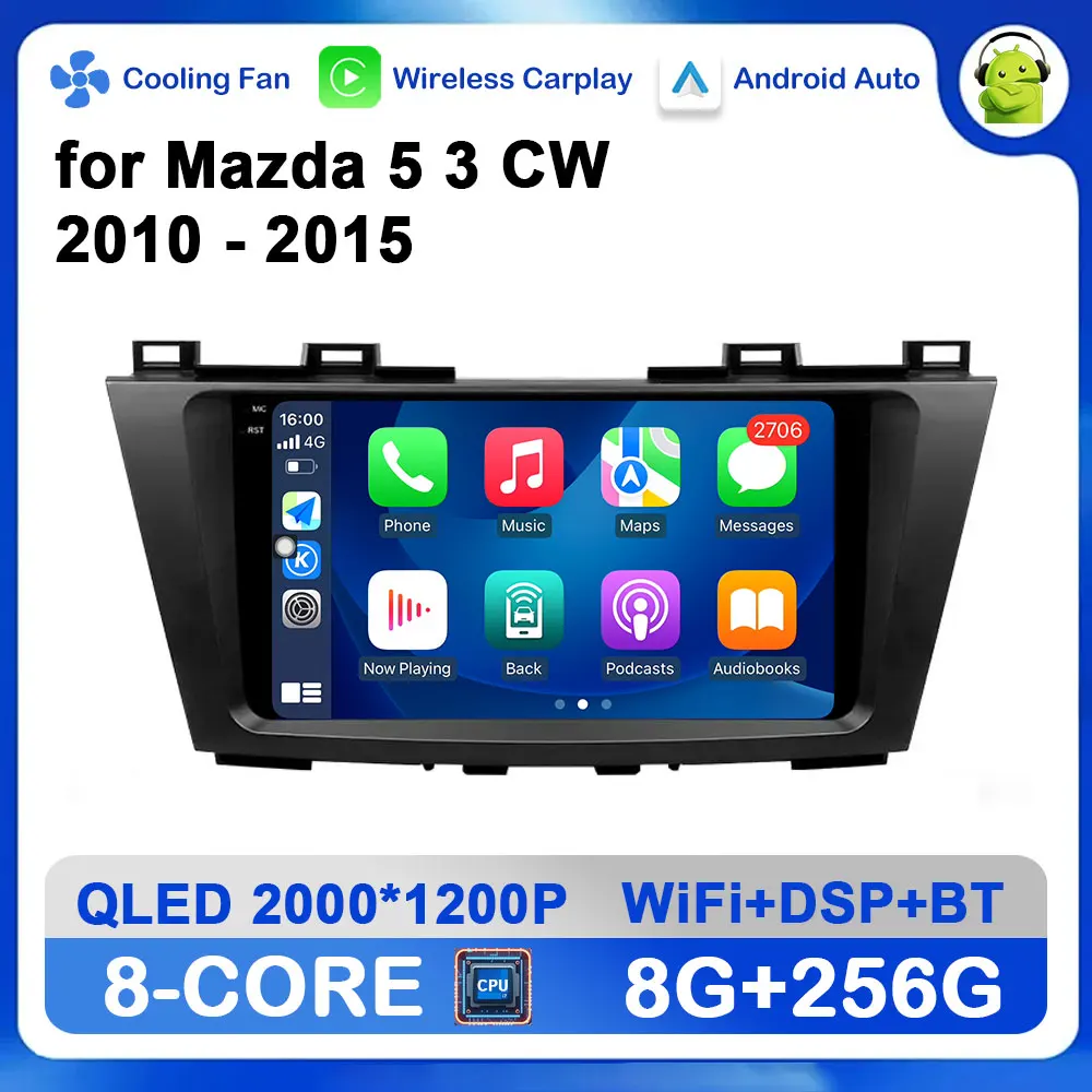 

9 inch Android OS Car Radio Multimedia Video Player for Mazda 5 3 CW 2010 - 2015 GPS Navi Carplay BT DSP Stereo Auto Accessories