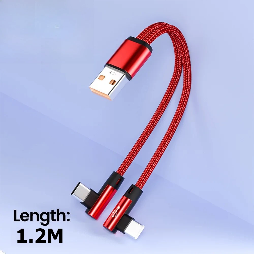 

2 в 1 66 Вт USB-кабель для быстрой зарядки типа C, оплетка для передачи данных для Huawei/Honor, USB-кабель типа C, зарядные шнуры для iPhone Samsung