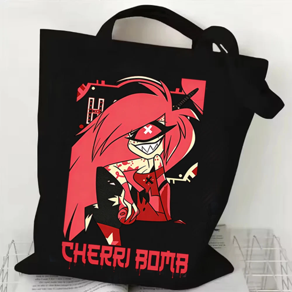 

Холщовая сумка Hazbin Hotel Cherri, большая сумка для покупок, сумка для покупок для фанатов, подарок