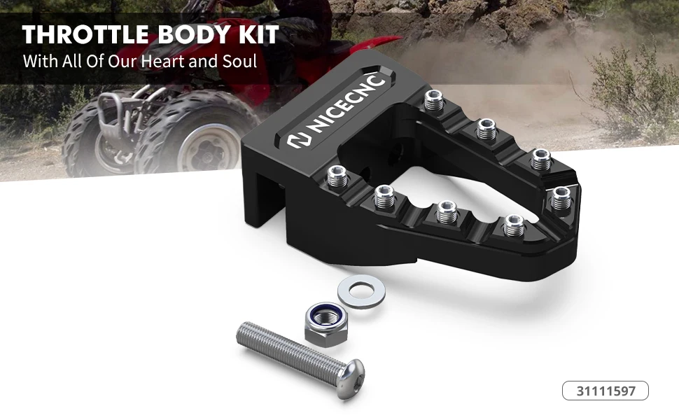 NICECNC 6061-T6 Aluminium Quad Verbesserte Hinten Bremspedal Spitze Extender Für ATV HONDA TRX 450ER 2006-2014 TRX450R 46510-HP1-305 – Detail 2