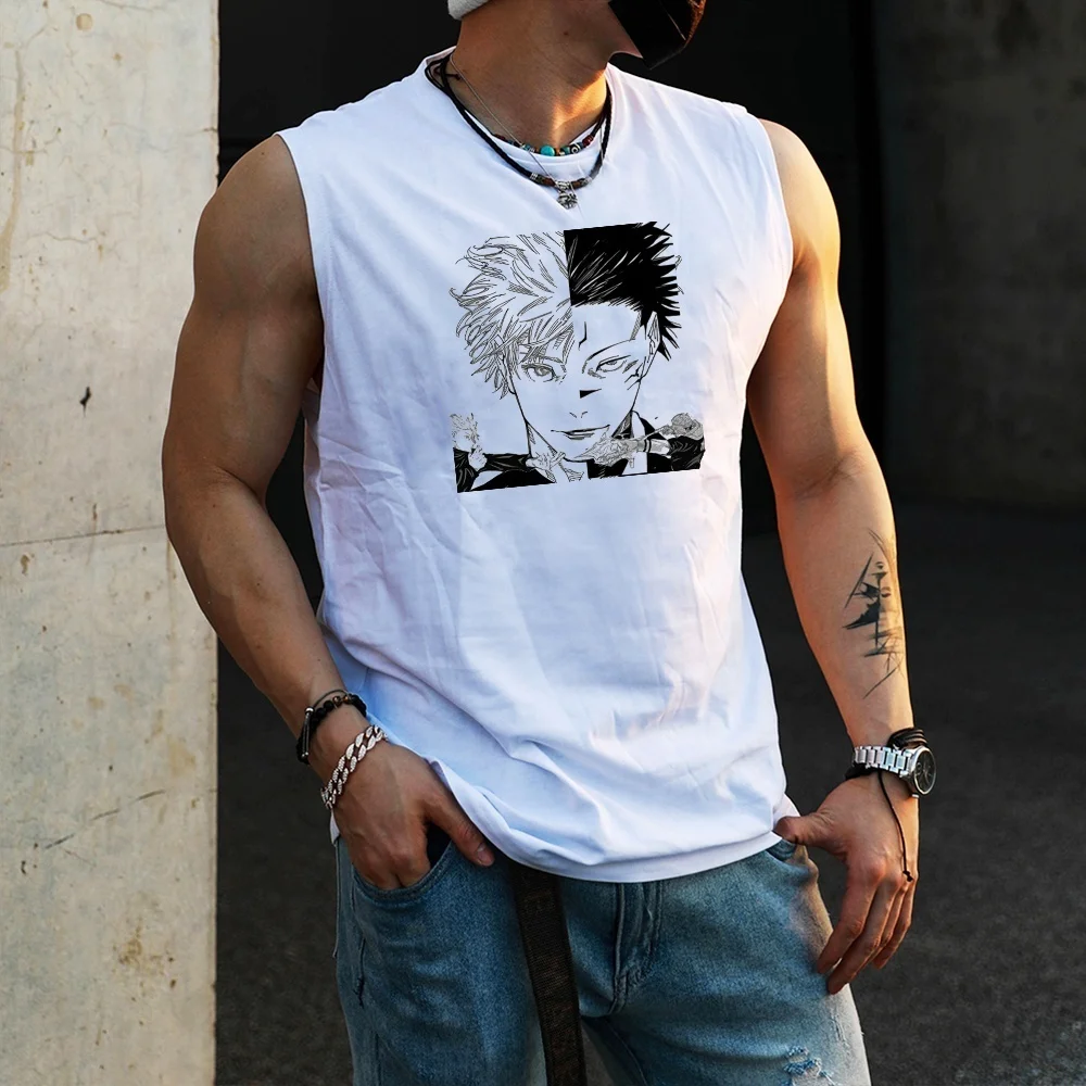 2025Vest Anime Spell Battle One Piece Naruto Dragon Ball Series Top senza maniche per adulti e bambini Abbigliamento interno estivo e autunnale
