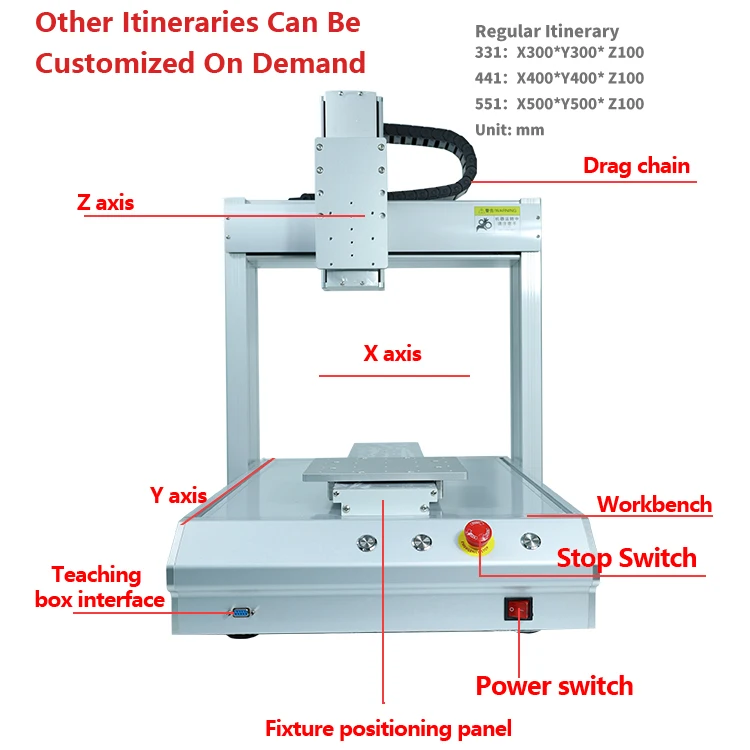 Customized 3 Axis or 4 Axis Automatic Glue Dispenser Robot CNC Programming Glue Dispensing Machine