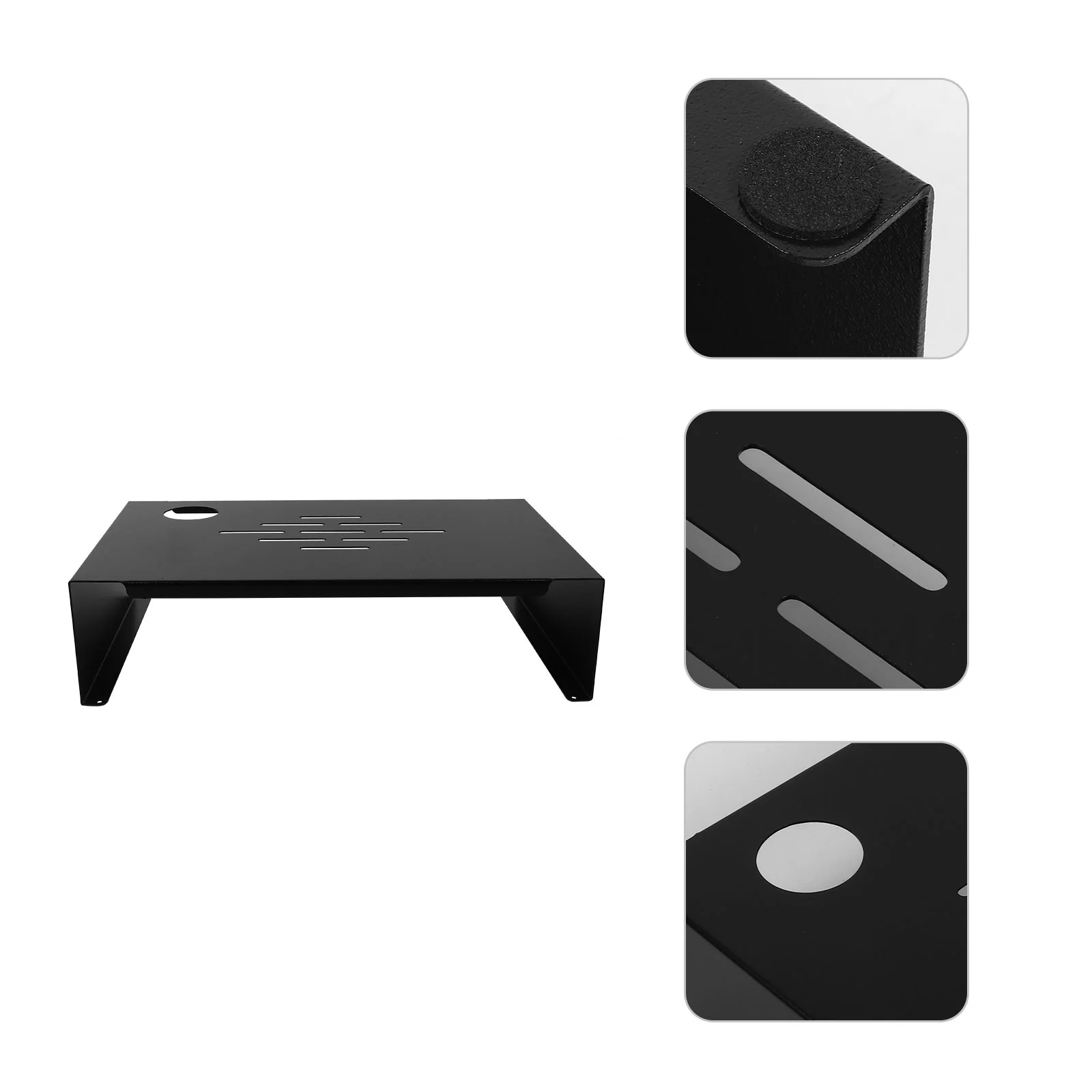 

Desktop Monitor Stand Laptop Base Holders Printer Bracket Storage Brackets Computer Screen Riser Black Office