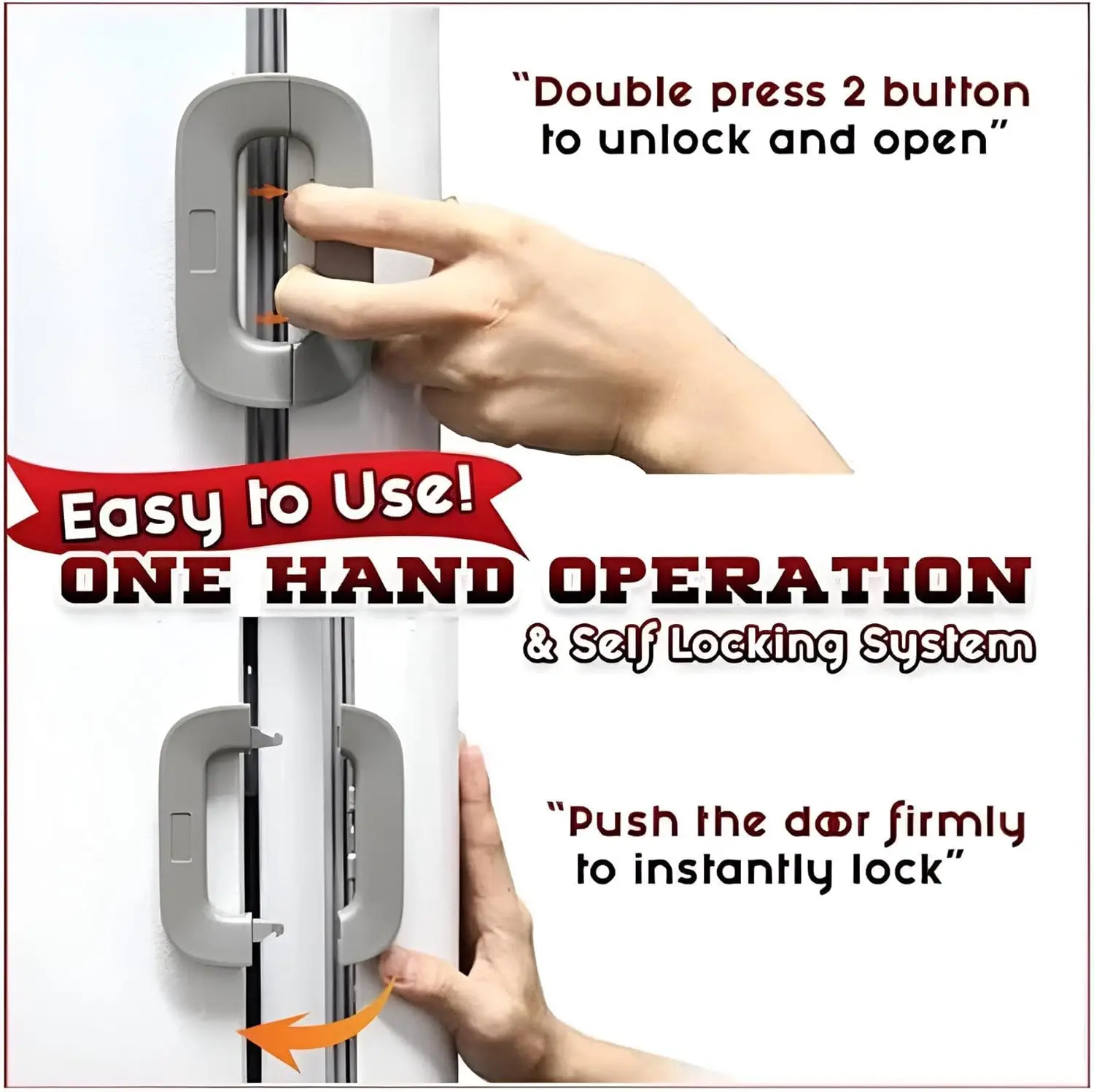 Baby Safety Multifunctional Refrigerator Freezer Door Lock with Adhesive Latch to Enhance Toddler Safety and Protect Doors, Draw