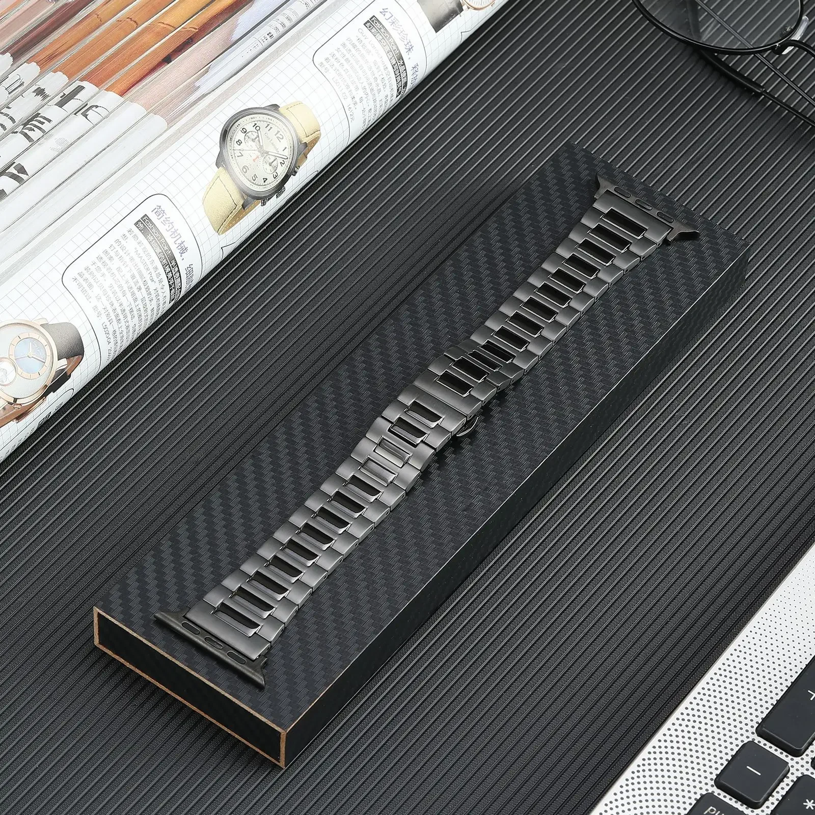 Luxury Titanium Bracelet For Apple Watch Ultra 2 49mm Series 9 41 45mm For iWatch 6 5 4 se 38mm 40 42mm 44mm Metal Business Band