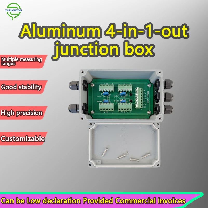 

Waterproof Load Cell Summing 4-Input 1-Output Load Cell Junction Box Aluminum Summing Box with Adjustable Balance Circuit