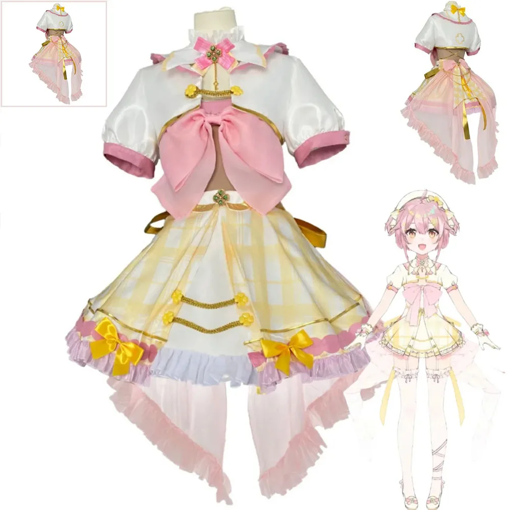 أنيمي الظاهري YouTuber VTuber Ace Taffy تأثيري حلي الوردي فستان الأميرة لوليتا تنورة امرأة Kawaii فستان حفلة عيد ميلاد #1