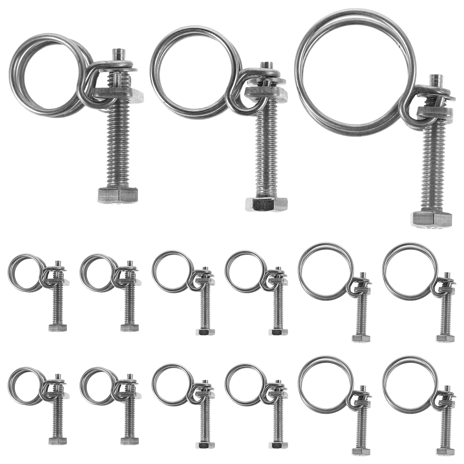 1 Set Stainless Steel Wire Hose Clips Adjustable Pond Hose Clips Water Hose Barb Clamps Pipe Clips Tube Hoop Plumbing Fastener