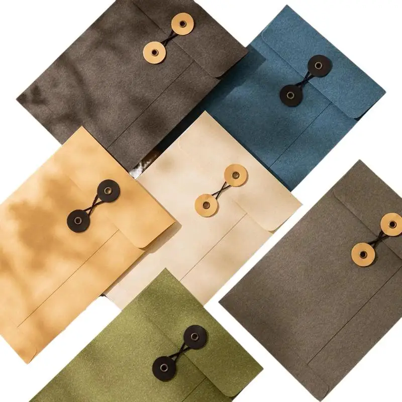 2026 NEW High Grade Kraft String Tie Envelopes Thickened A4 A5 A6 Storage Bag For Wedding Invitation Invoice Office Filing