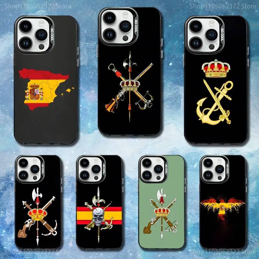 

Cool Spanish Legion Flag Phone Case For iPhone 11,12,13,16,14,15,Mini,Pro,XS,MAX Black Matte Shockproof Cover