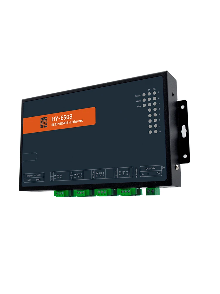 HY-E508 Serial to Network Port Server Industrial Grade 8-port Road 485/232 Communication Modbus Gateway Mqtt Device