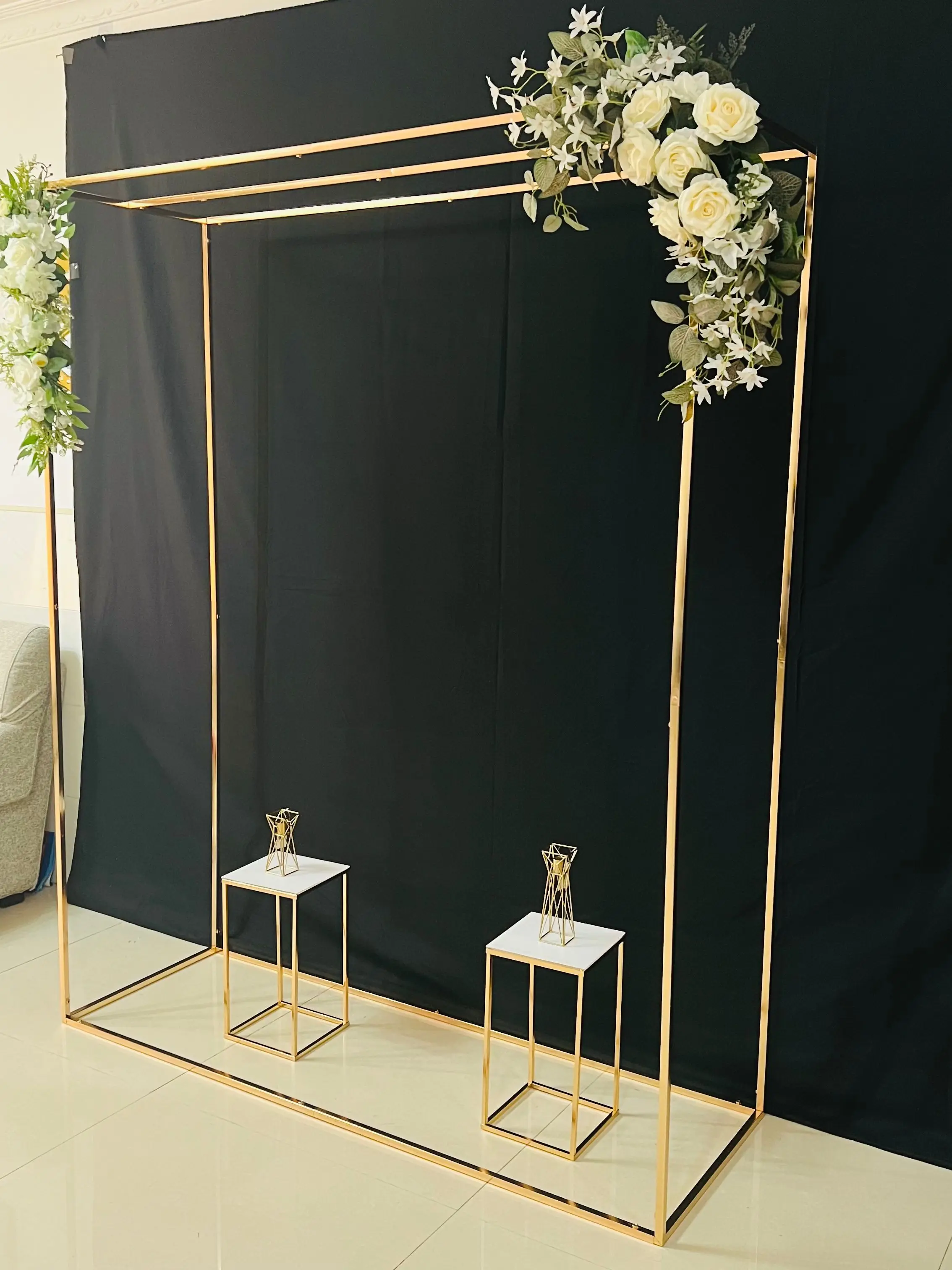 5PCS Engagement Welcome Entrance Door Background Floral Arch Outdoor Artificial Flower DIY Frame Backdrop Candle Rack Cake Stand