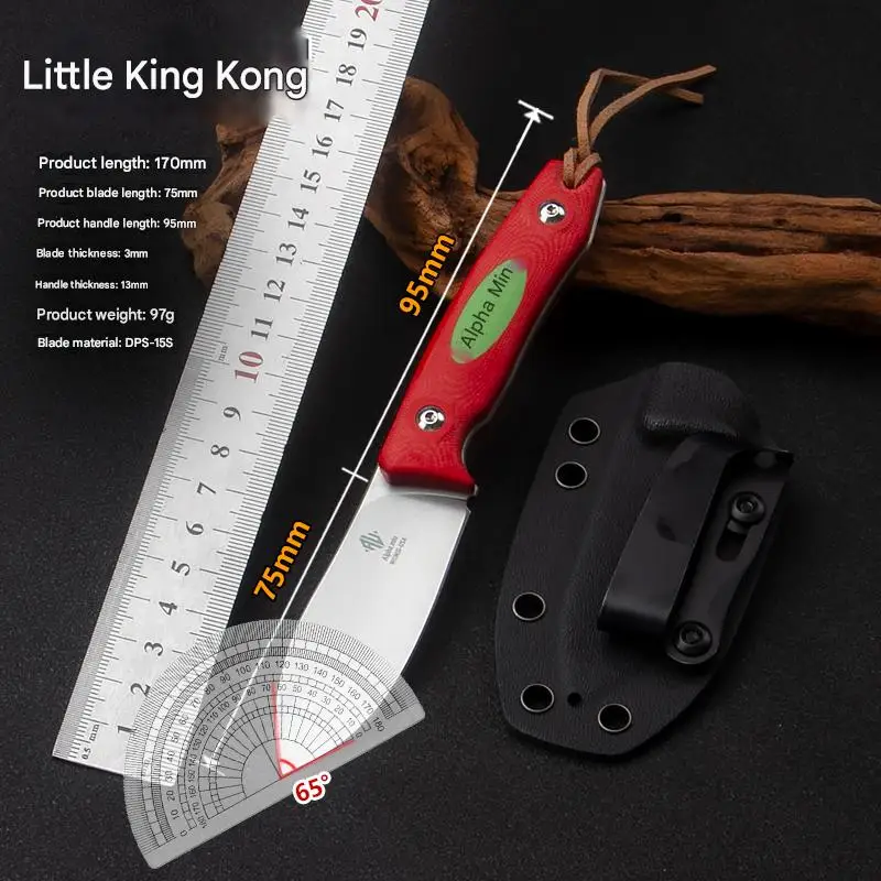 

DPS-15S Фруктовый нож с фиксированным лезвием, средней твердости, ручка G10, двойная оболочка, прямой нож для выживания на открытом воздухе