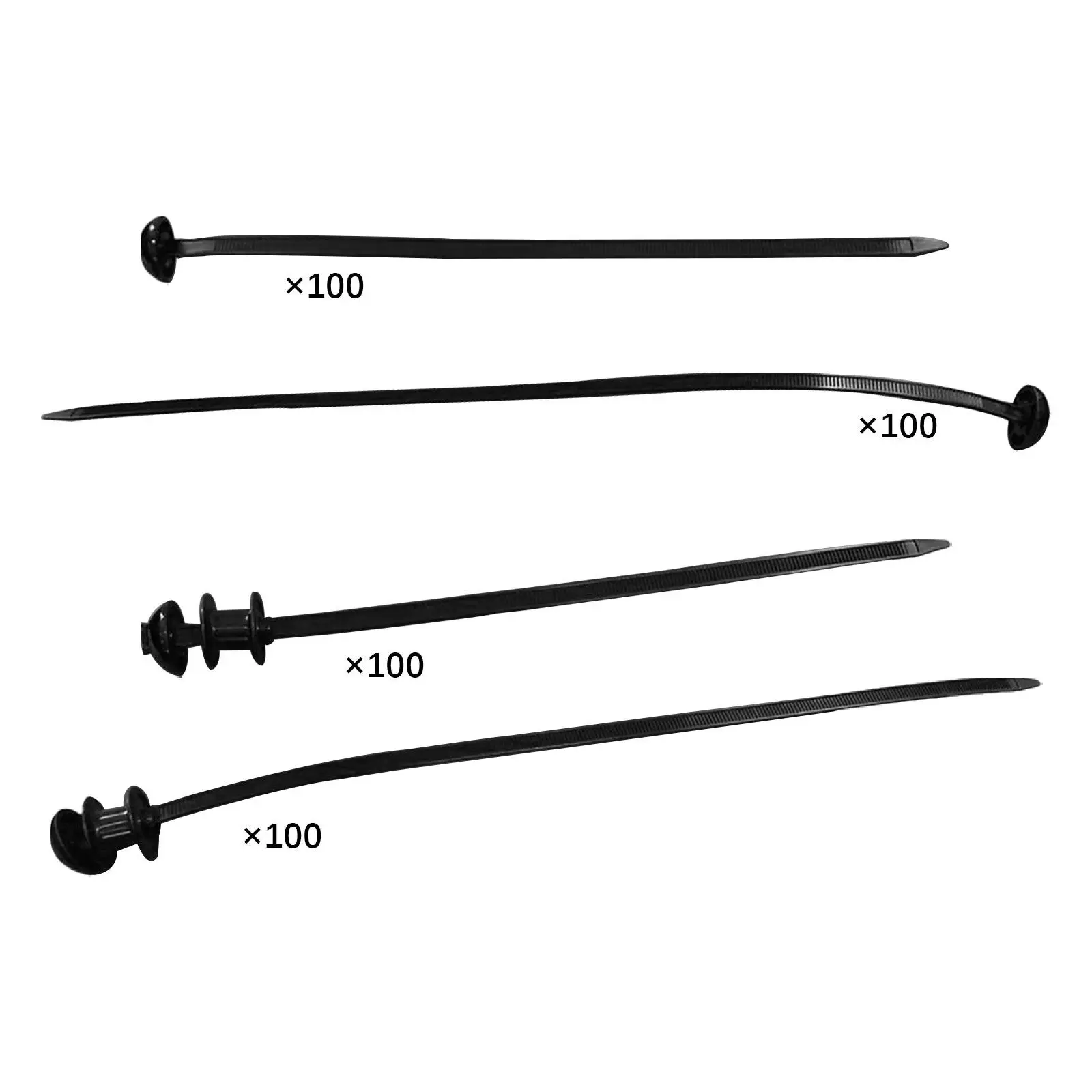 100x Nylon Cable Ties Self Locking Sturdy for Home Office Black Versatile Accessory Flame Resistant Tie Wraps Zip Ties Holder