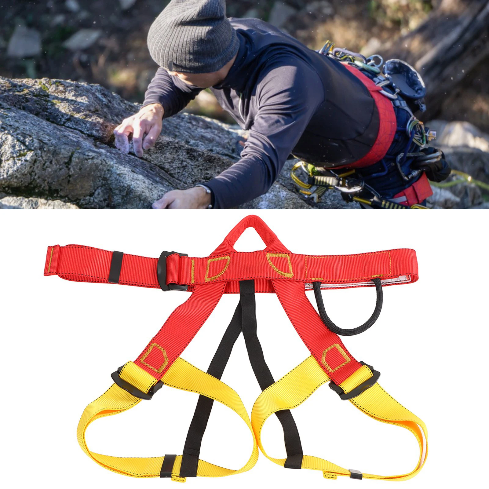 반신 안전 하네스 조절 가능 미끄럼 방지 장갑 충격 흡수 안전 로프 등반용 비상용