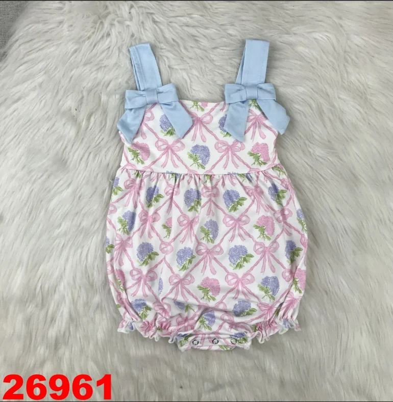 Embroidery Baby Girls Green Christmas Santa Ruffle Rompers Long Sleeves Holiday Outfit for Infants