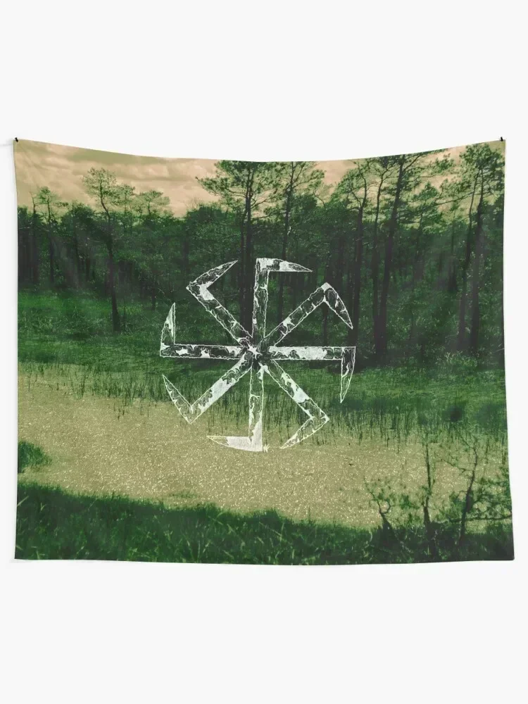 Kolovrat, the Symbol of the Sun (Slavic Pagan, swamps) Tapestry Tapete For The Wall Wall Decorations Wall Decor Tapestry