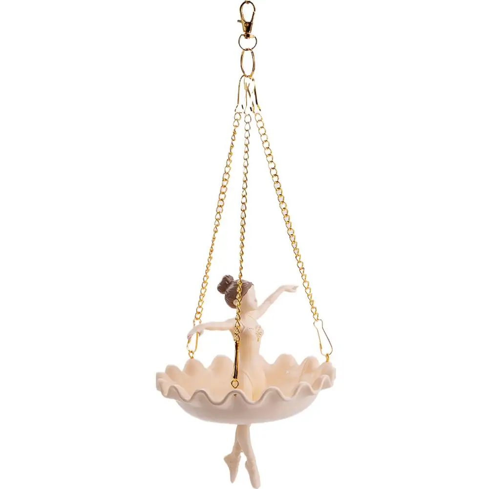 Resin Ballet Dancer Hanging Planter Whimsical Hand Carved Girl Hanging Plant Basket Elegant Dancer Artistic Plant Holder