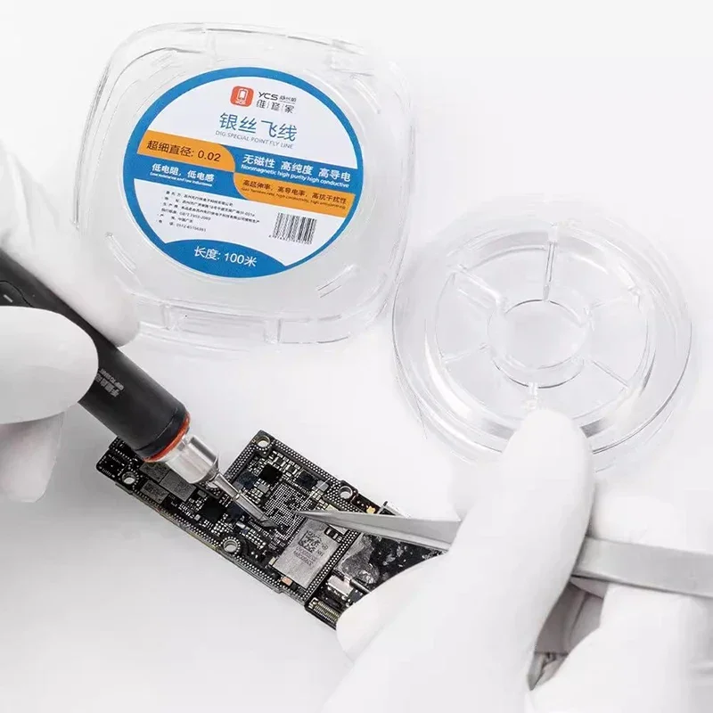 YCS 0.04 มม.ทองแดงลวด 0.02 มม.ลวด Super Fine สายจัมเปอร์ความเหนียวสูงสําหรับโทรศัพท์มือถือ PCB เชื่อมซ่อม Flying Line