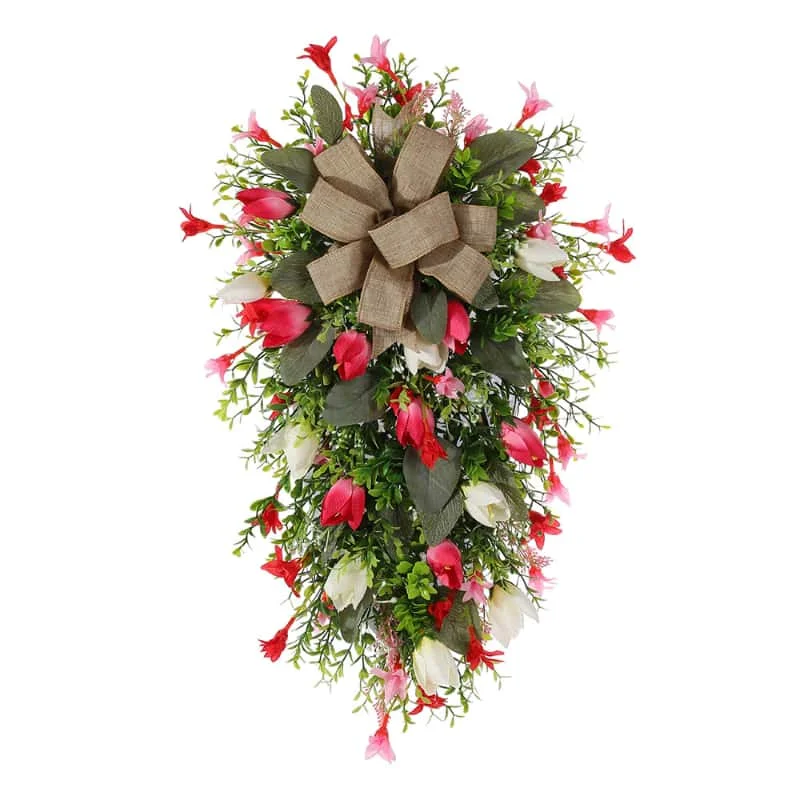 

60CM Artificial Tulip Flower Vine Christmas Garland New Romantic Wedding Scene Layout Window Decorations