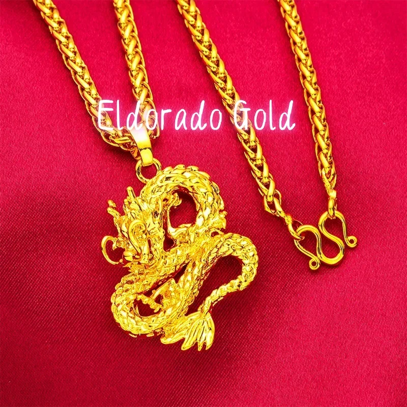 

Мужской кулон «Голова дракона» из золота 24K (AU999) Eldorado Gold | Двухцветное матовое золото, рельефные мотивы «Драконий хребет»