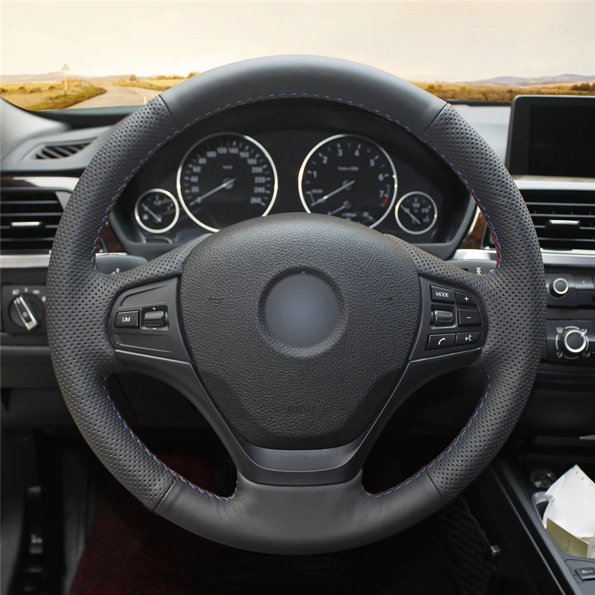 

Hand-Stitch Non-slip Suede Leather Car Steering Wheel Cover for BMW F30 316i 320i 328i Interior Accessories