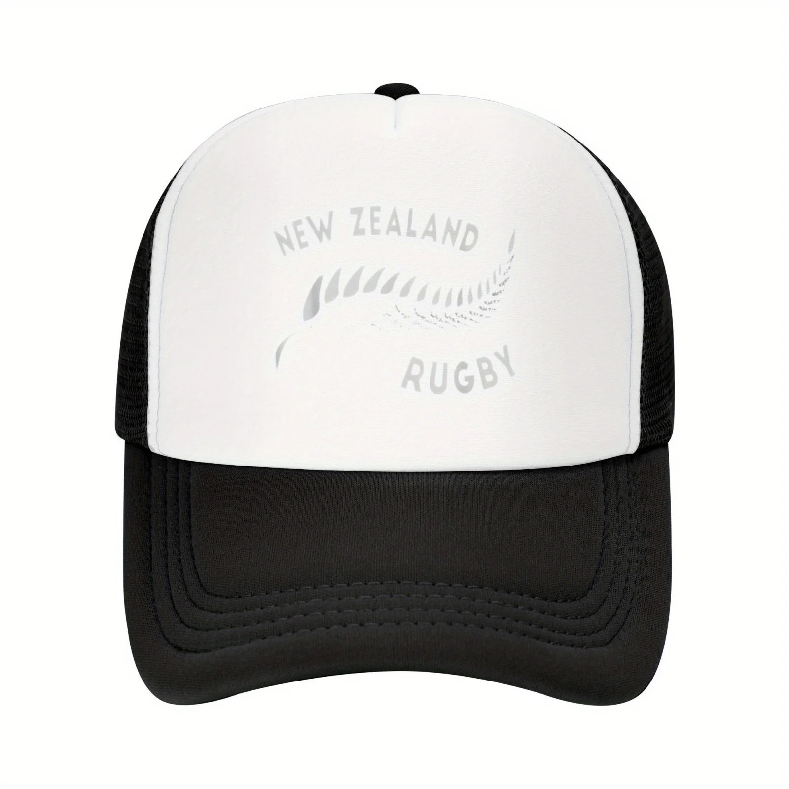 1pc New Zealand Rugby Mesh Baseball Cap - Unisex, Breathable & Sun-Protective Trucker Hat with 