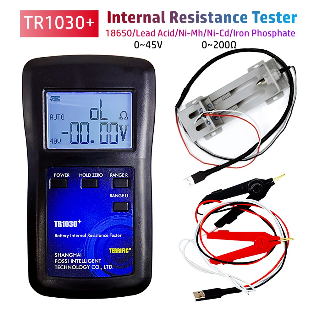 

Upgrade YR1030 0~45V Battery Internal Resistance Tester TR1030+ 18650 Lithium Nickel Hydrogen Lead Acid Alkaline Battery Tester