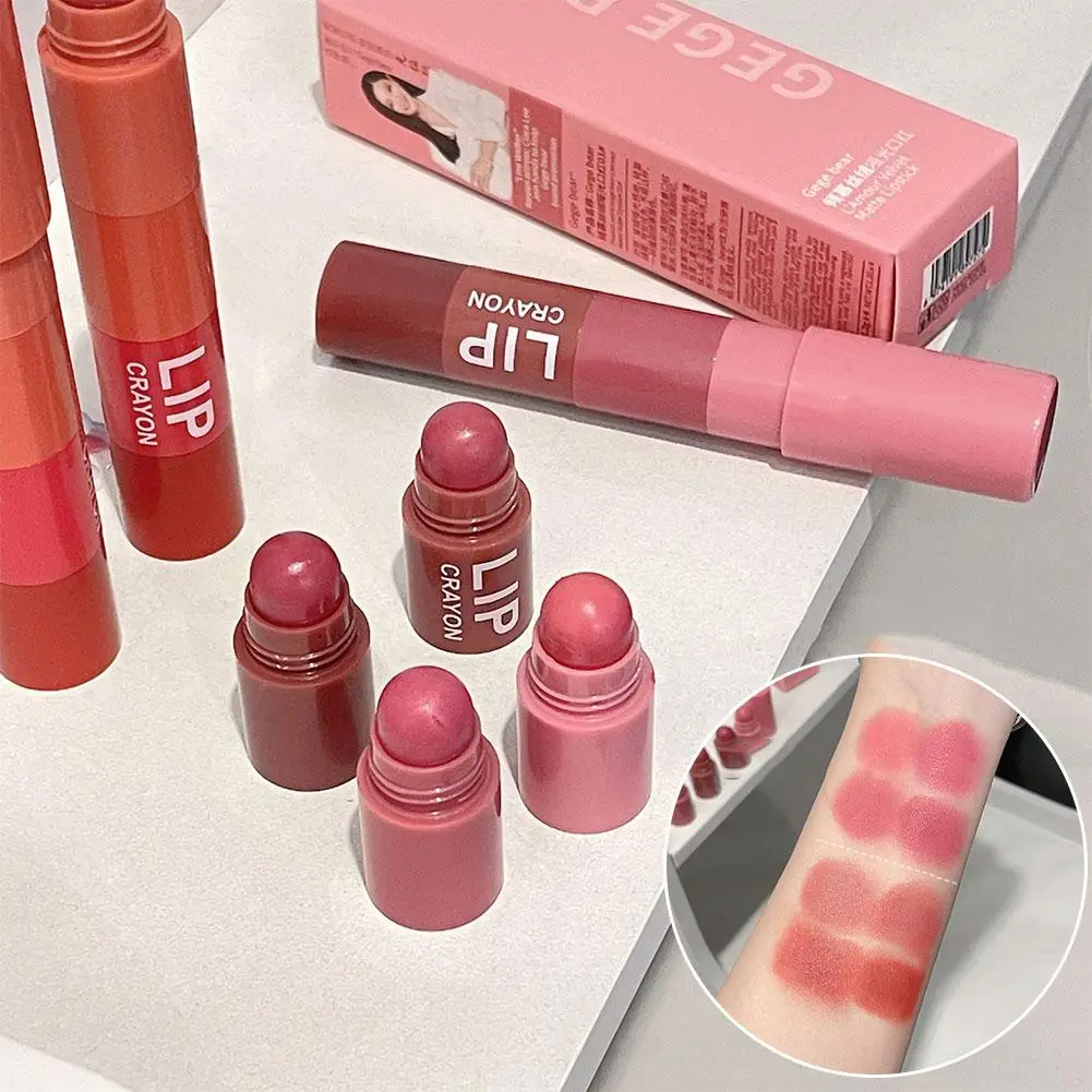 Penna per rossetto in velluto opaco a quattro colori prodotti idratanti colorati ad alta durata Rendering lucidalabbra per trucco all'ingrosso G X2n9