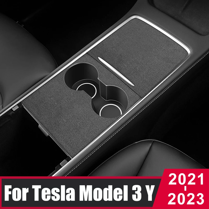 

Car Central Control Leather Patch Cover Trim Panel Protective Sticker For Tesla Model 3 Y 2021 2022 2023 Accessories Interior