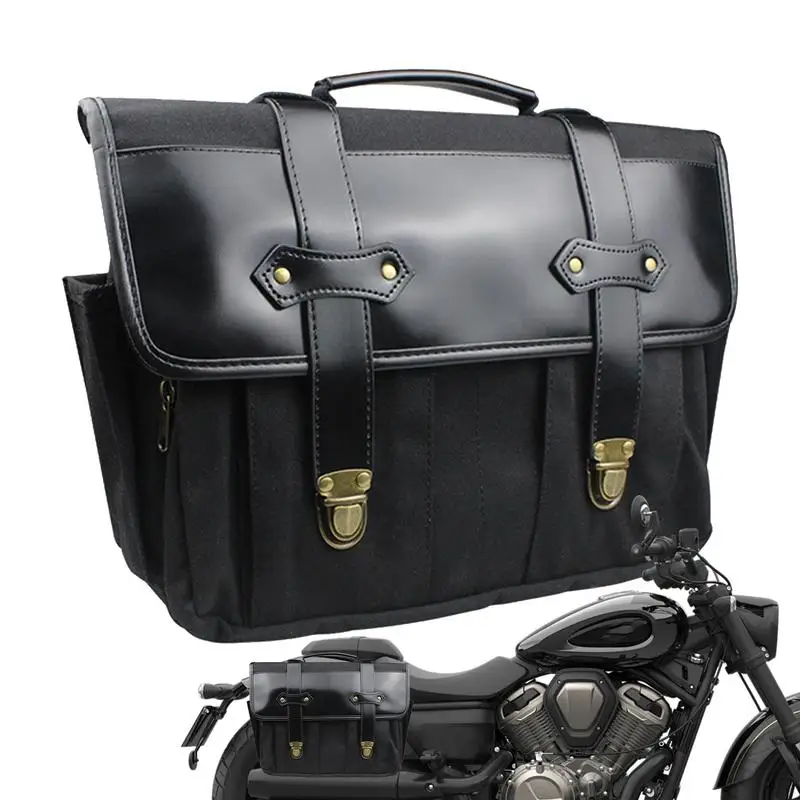 Motorcycle Side Bag Motor Saddle Pannier Bag Motorcycle Storage Bags Motor Saddle Pannier Bag Vintage Adjustable Motorcycle