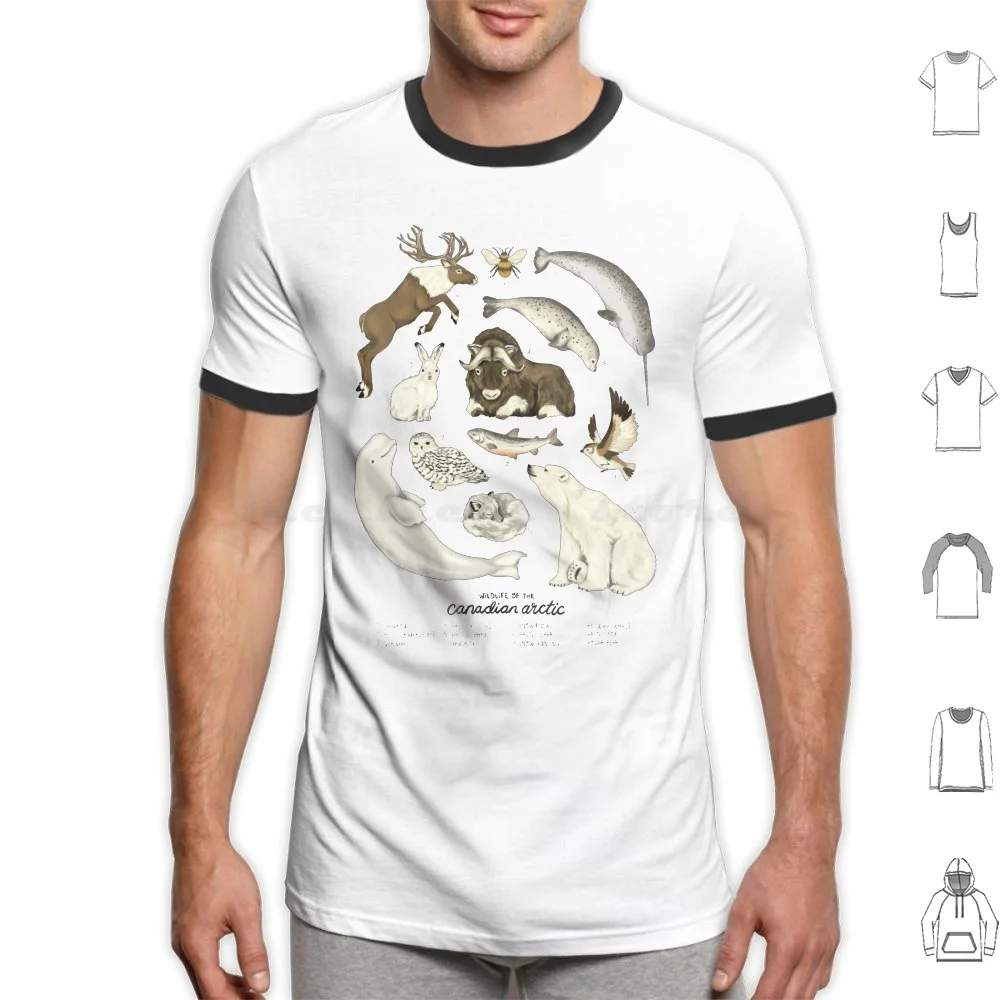 Wildlife Of The Canadian Arctic T Shirt Cotton Men Women Diy Print Wildlife Nature Fauna Animals Arctic Canada Amy Chart