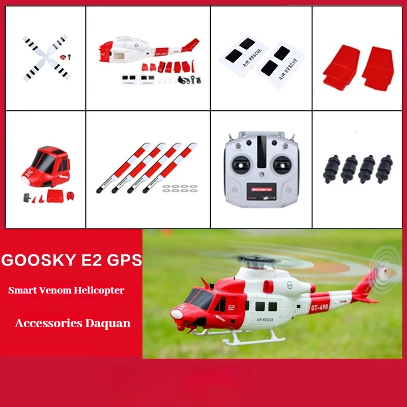 Gutian E2 Gps Elicottero telecomandato intelligente Uh-1y Modello drone Corpo rotore principale Batteria e accessori Parti complete