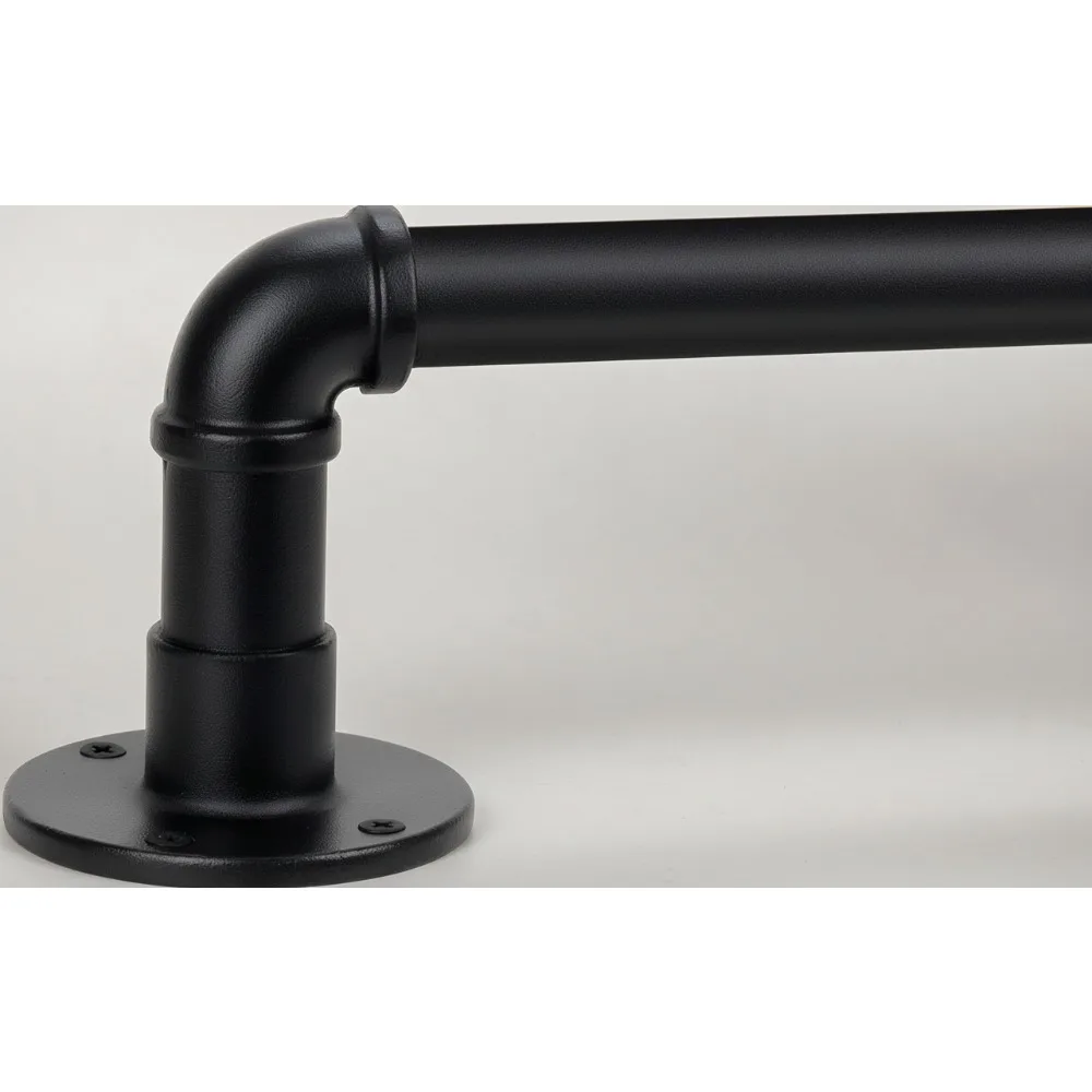 

1 Inch Industrial Black Curtain Rod 144-168" Adjustable Heavy Duty Window Drapery Pole for Home Decor