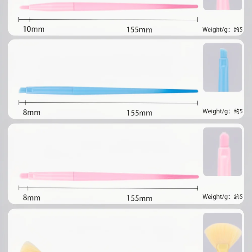 Essential Beauty Makeup Brush Set Candy Color Cosmetic Tools Soft Fiber Bristle Face Powder Foundation Blush Eyeshadow Kit