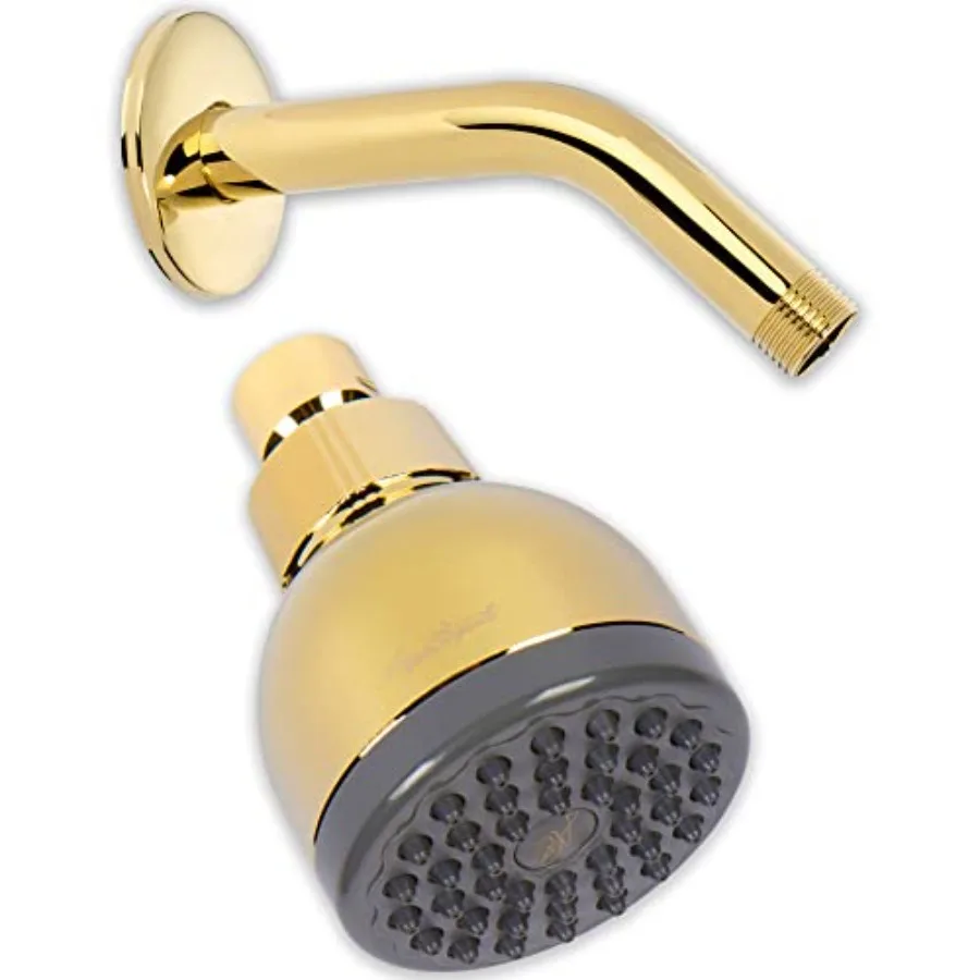 

3 Inch Shower Head and Shower Arm - High Pressure Boosting Wall Mount Showerhead For Low Flow Showers With 6 Inch Stainless Ste
