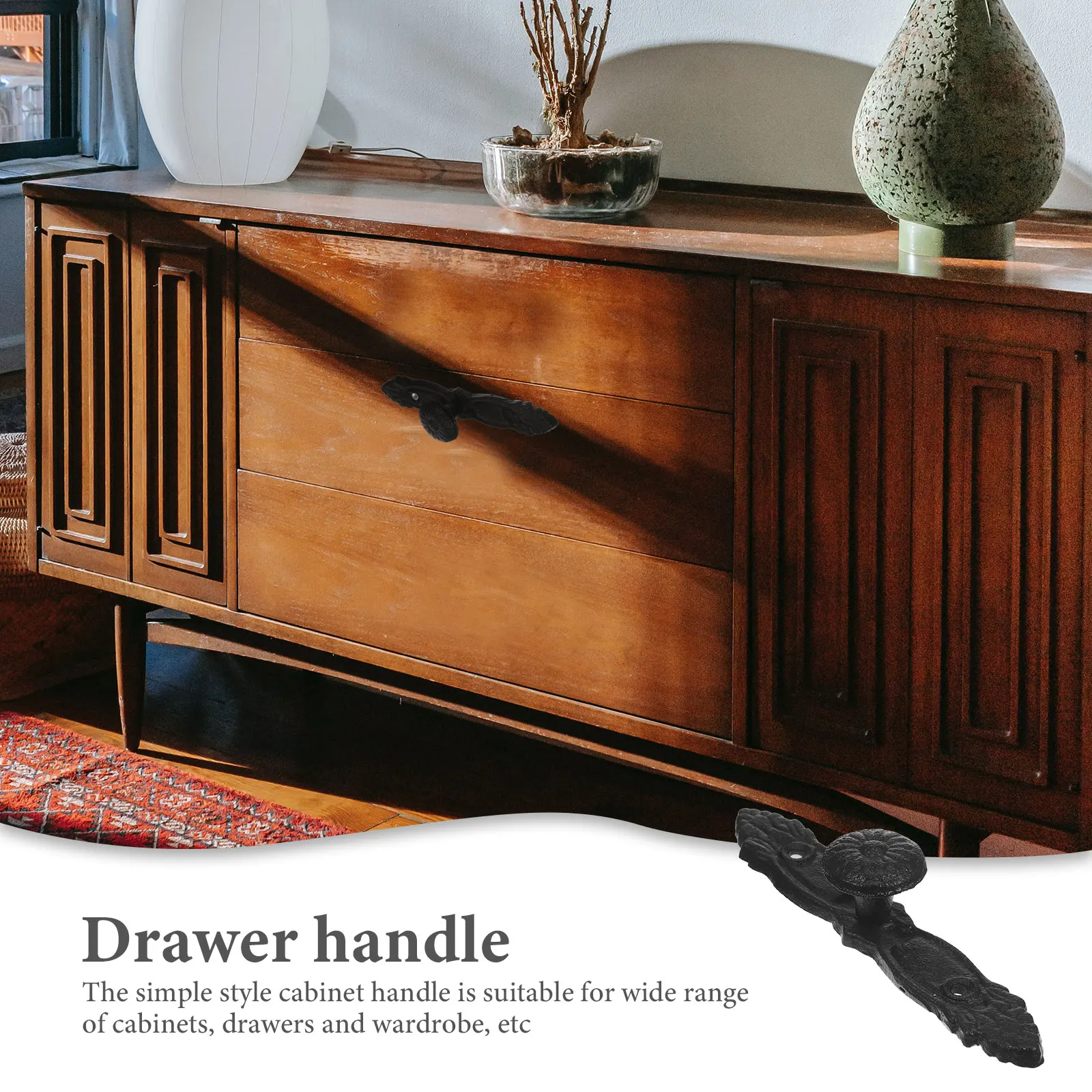

1 set Retro Cast Iron Cabinet Handles Durable Drawer Pulls Door Handle for Kitchen Wardrobe Heavy Duty Metal Door for Drawers