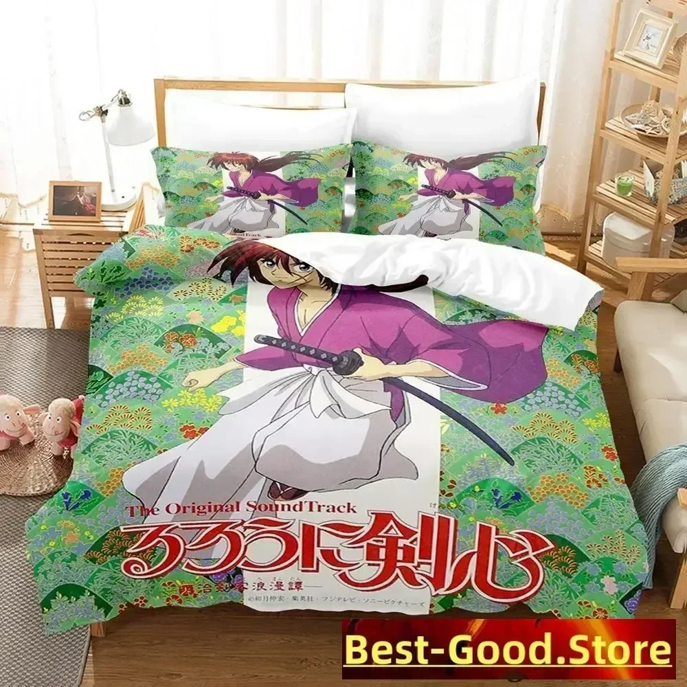 

Rurouni Kenshin Bedding Set Duvet Cover Sheet Printed Bed Set Pillowcase Bed Full Queen King Size Comforter Bedroom