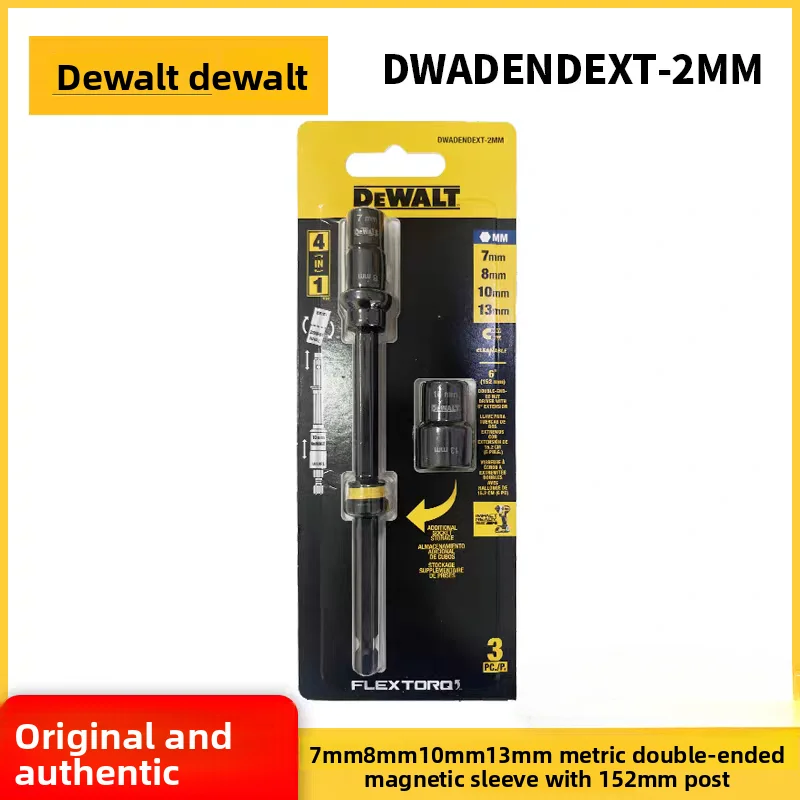 

DEWALT DWADENDEXT-2MM Impact Magnetic Hex Shank Sleeve Drill Bit, suitable for electric drills and screwdrivers.