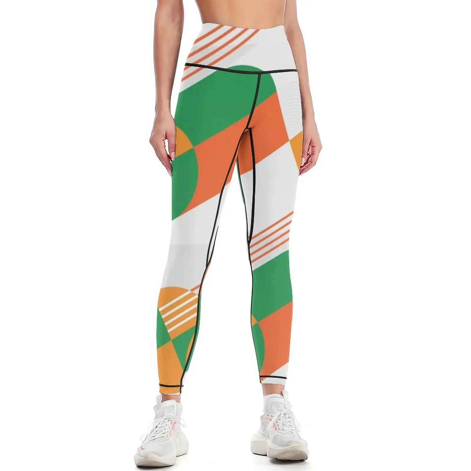 

FAMU Orange and Green Pattern Leggings Women sports workout clothes for Womens Leggings