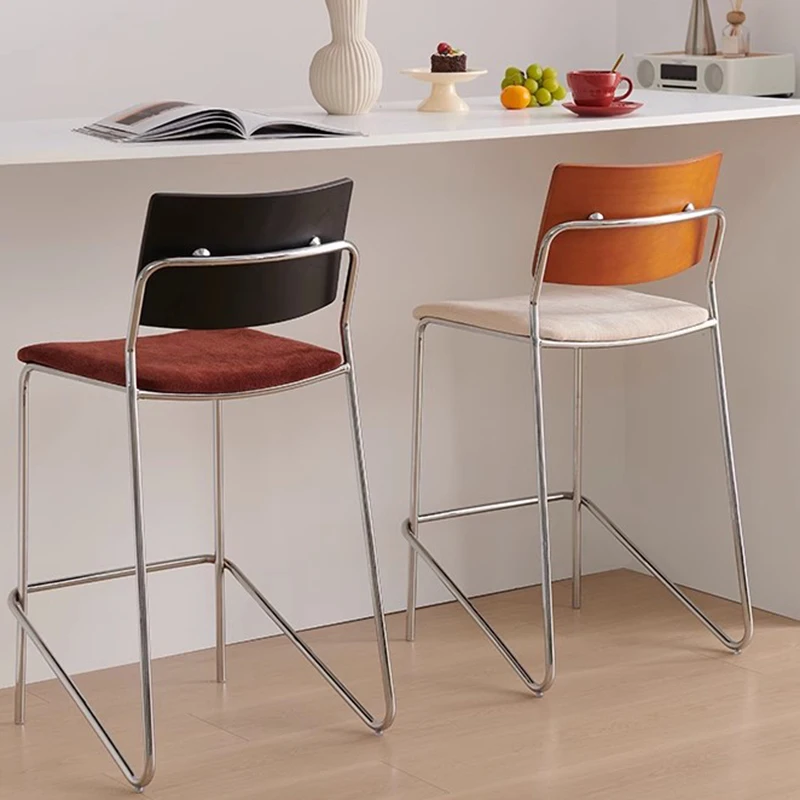 

Скандинавские металлические барные стулья, ресторанный акцент, современный минималистичный барный стул, эстетический белый Sillas Para Comedor, модная мебель