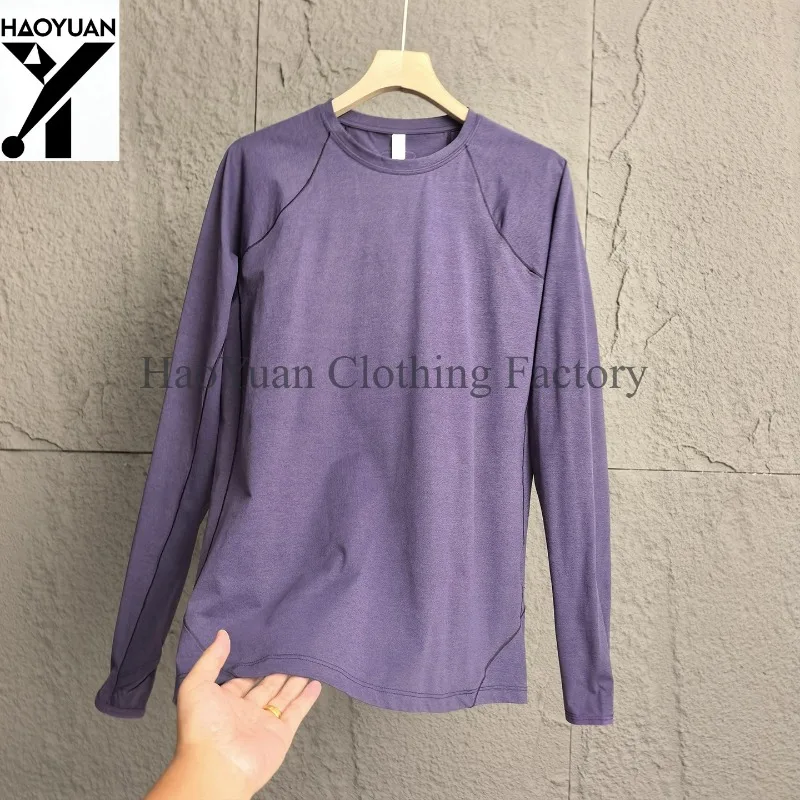 Men's Long Sleeved Shirt Breathable and Elastic Suitable for Outdoor Cycling Running Hiking Camping Men's Casual T-shirt