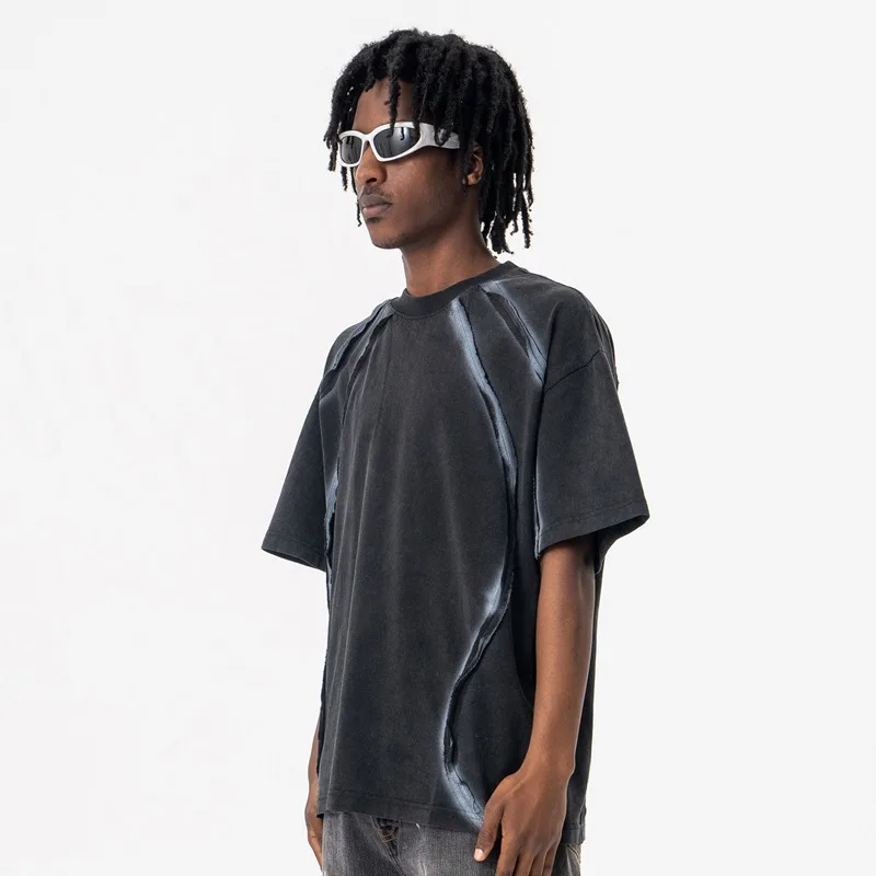 HKSH Spring Summer New Men's Tide Dark Punk Trendy Brand Niche Design Oversized Versatile Crew Neck Short Sleeve T-shirt HK25828