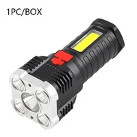 High-Power Rechargeable Flashlight with Side Light, 3 Lighting Modes, Suitable for Camping, Outdoor Activities, and Adventures